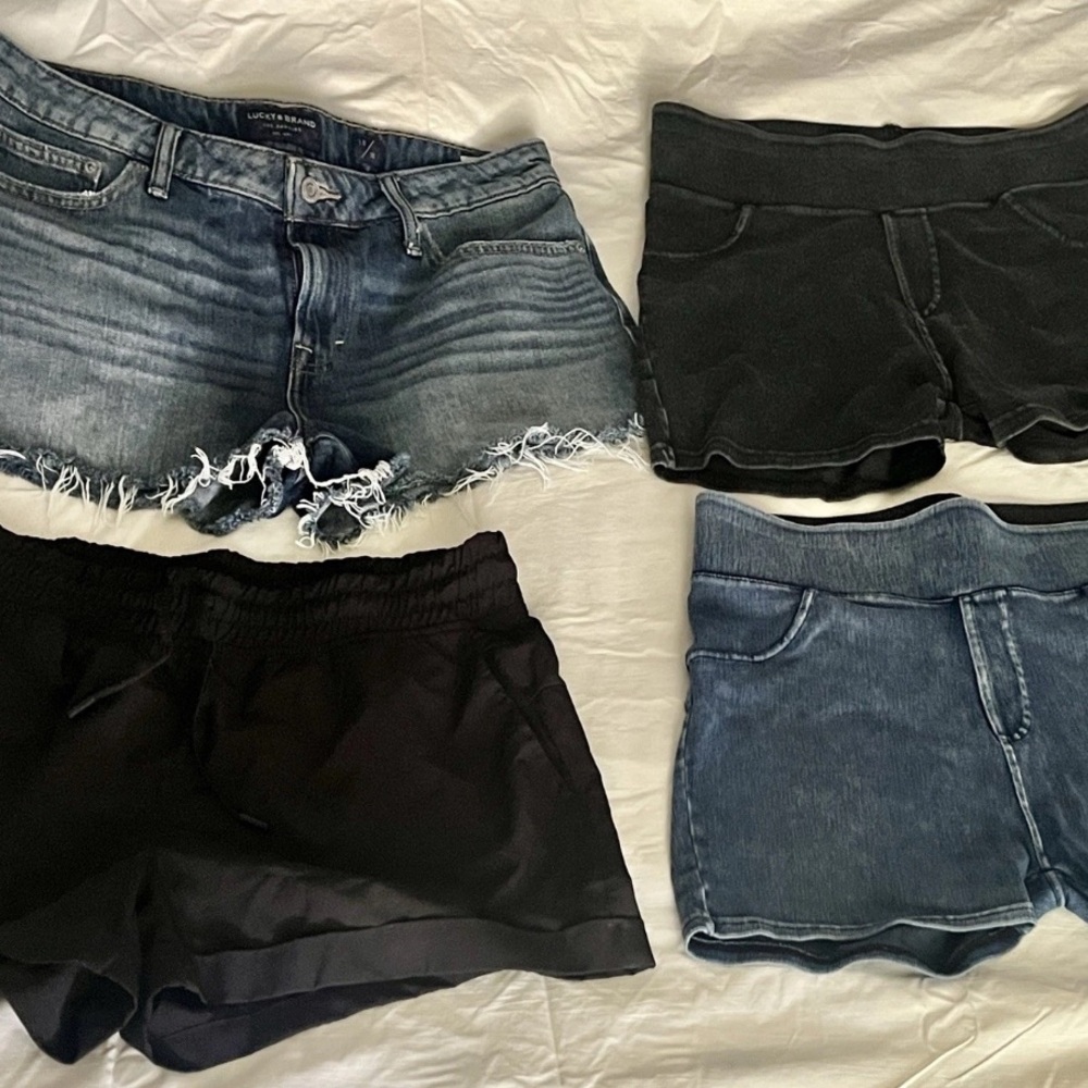Set of FOUR-HALARA & Lucky Brand -Women's Denim, Stretch Denim, Lounge Shorts